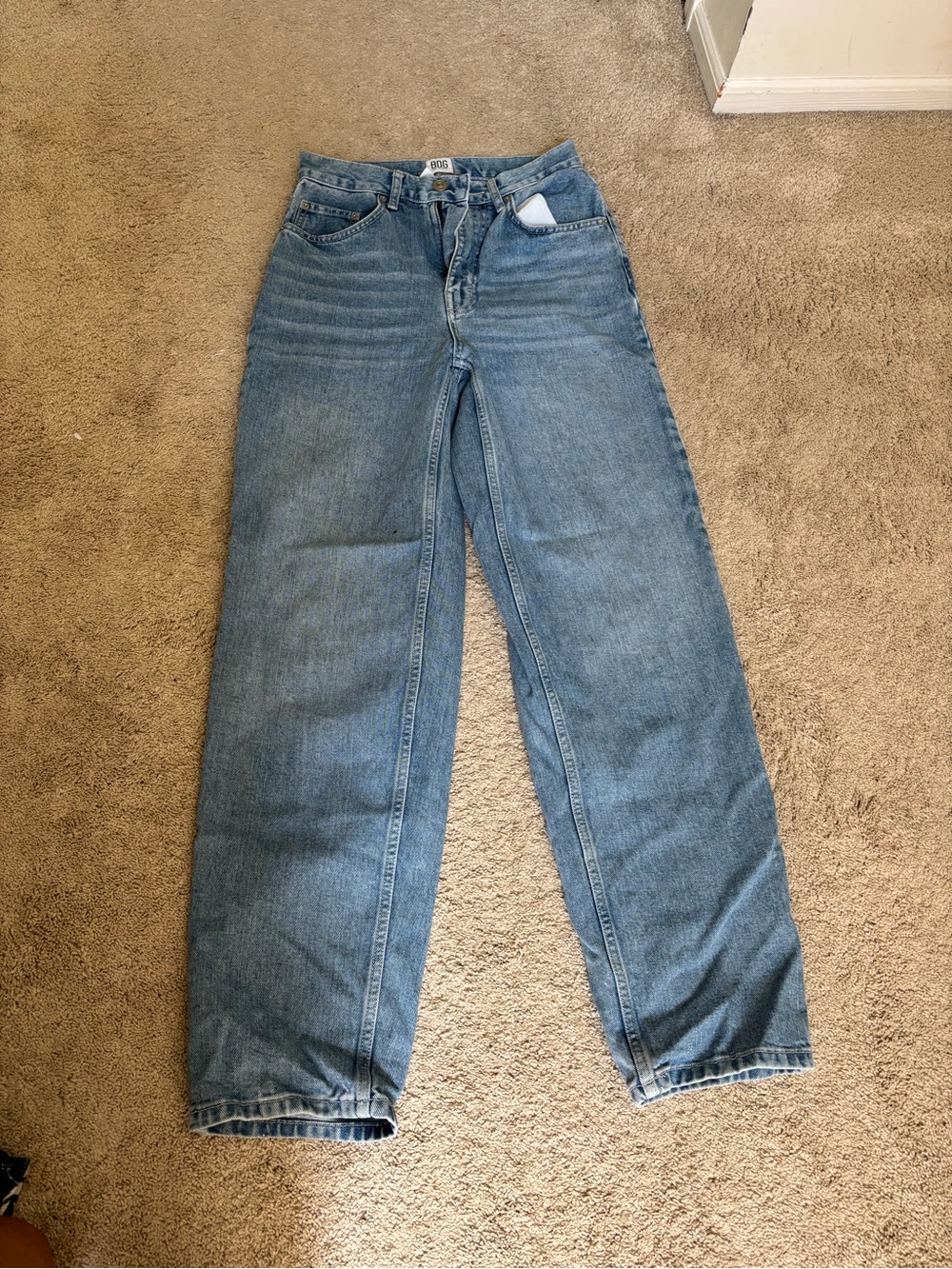 BDG Light Blue High-Rise Straight Jeans